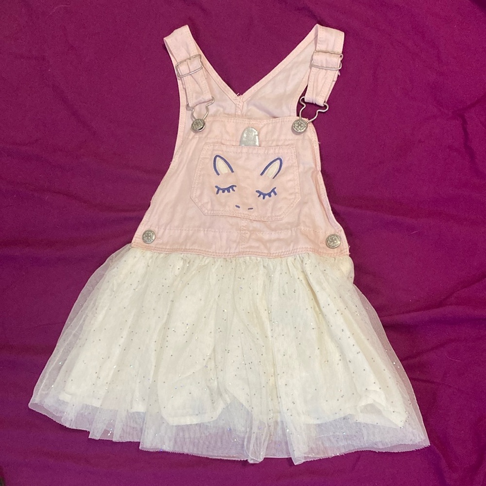 OshKosh B'Gosh pink unicorn overall dress 3T